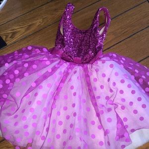 Pink and Purple Sequined Dance Dress